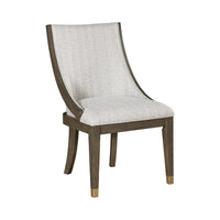 Greta Armchair Set of 2, Semi Deconstructed Gold Metal, Beige Fabric -BM336063