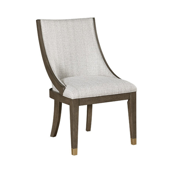 Greta Armchair Set of 2, Semi Deconstructed Gold Metal, Beige Fabric -BM336063