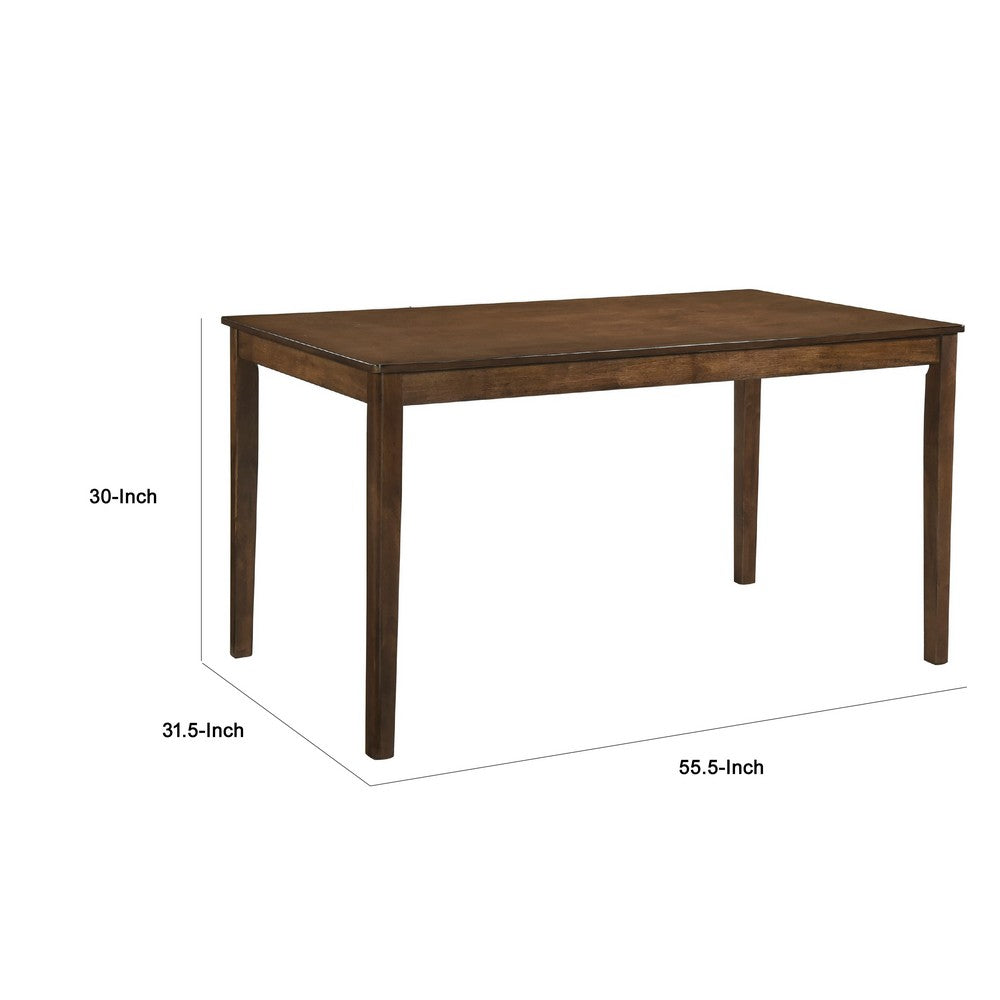 Katty Dining Table, Transitional Rectangular Chestnut Wood Top 56 Inch -BM336066