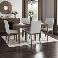 Katty Dining Table, Transitional Rectangular Chestnut Wood Top 56 Inch -BM336066