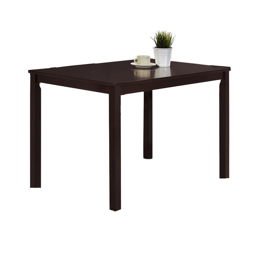 Kelly 5pc Dining Table Set, 4 Low Profile Chairs, Brown Wood -BM336072