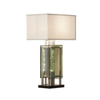 Saba Table Lamp with 3 Bulb, 4 Way Socket Switch, Silver Metal 27 Inch -BM336073