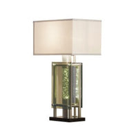 Saba Table Lamp with 3 Bulb, 4 Way Socket Switch, Silver Metal 27 Inch -BM336073