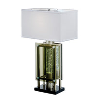 Saba Table Lamp with 3 Bulb, 4 Way Socket Switch, Silver Metal 27 Inch -BM336073