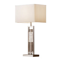 Farah Table Lamp with 4 Way Switch, Clear Glass, Silver Metal 28 Inch -BM336074