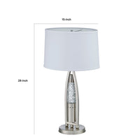Danie Table Lamp, 4 Way Switch, Clear Glass Tube, Silver Metal 28 Inch -BM336075