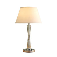 Terry Table Lamp with Bubble Infused Glass Tube, Chrome Metal 27 Inch -BM336076