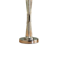 Terry Table Lamp with Bubble Infused Glass Tube, Chrome Metal 27 Inch -BM336076