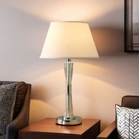 Terry Table Lamp with Bubble Infused Glass Tube, Chrome Metal 27 Inch -BM336076