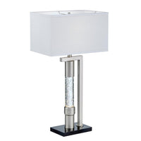 Mandy Table Lamp with Ripple Textured Glass Tube, Silver Metal 29 Inch -BM336077
