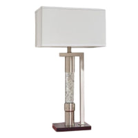 Mandy Table Lamp with Ripple Textured Glass Tube, Silver Metal 29 Inch -BM336077