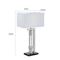 Mandy Table Lamp with Ripple Textured Glass Tube, Silver Metal 29 Inch -BM336077