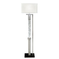 Mandy Floor Lamp with Ripple Textured Glass Tube, Silver Metal 58 Inch -BM336078