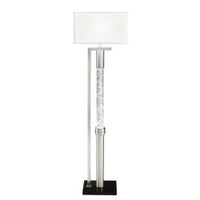 Mandy Floor Lamp with Ripple Textured Glass Tube, Silver Metal 58 Inch -BM336078