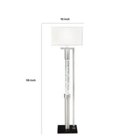 Mandy Floor Lamp with Ripple Textured Glass Tube, Silver Metal 58 Inch -BM336078
