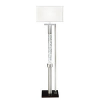 Mandy Floor Lamp with Ripple Textured Glass Tube, Silver Metal 58 Inch -BM336078