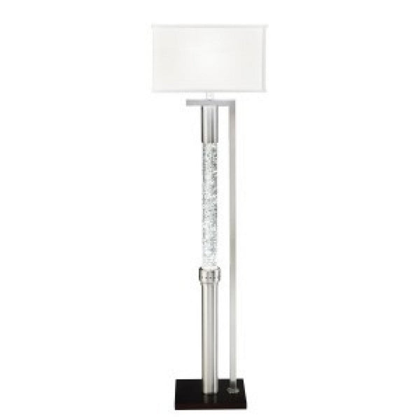 Mandy Floor Lamp with Ripple Textured Glass Tube, Silver Metal 58 Inch -BM336078