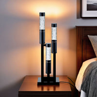 Rachel Table Lamp, Ripple Light Glass Tube, Cappuccino Brown 31 Inch -BM336079