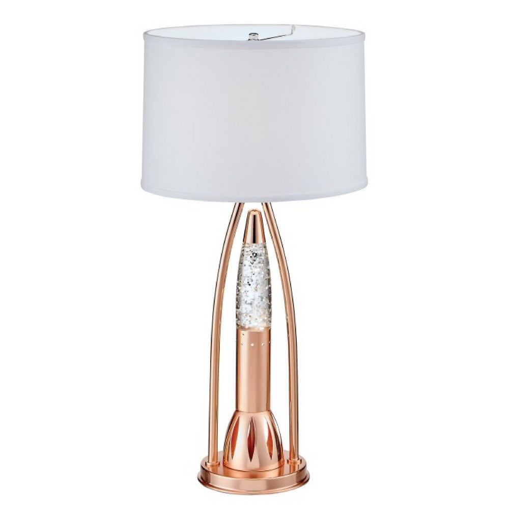 Gerry Table Lamp with 3 Bulb 4 Way Socket Switch, Copper Metal 30 Inch -BM336080