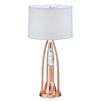 Gerry Table Lamp with 3 Bulb 4 Way Socket Switch, Copper Metal 30 Inch -BM336080