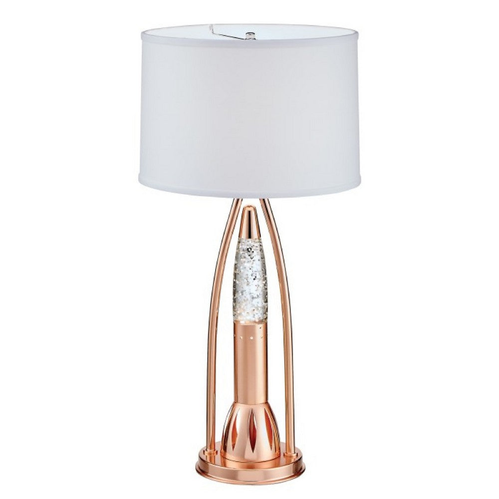 Gerry Table Lamp with 3 Bulb 4 Way Socket Switch, Copper Metal 30 Inch -BM336080