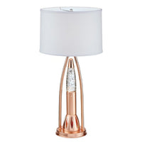 Gerry Table Lamp with 3 Bulb 4 Way Socket Switch, Copper Metal 30 Inch -BM336080