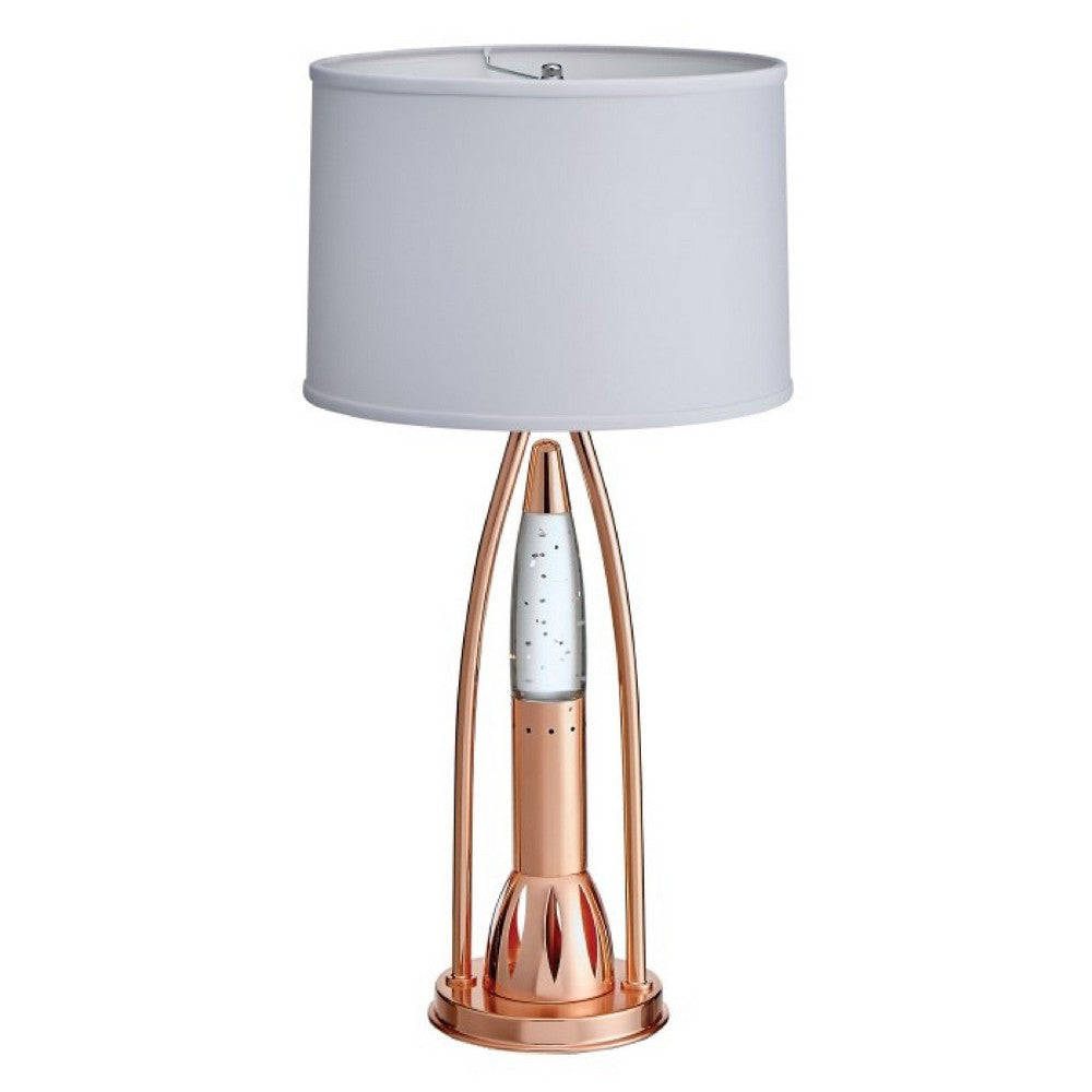 Gerry Table Lamp with 3 Bulb 4 Way Socket Switch, Copper Metal 30 Inch -BM336080