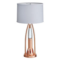 Gerry Table Lamp with 3 Bulb 4 Way Socket Switch, Copper Metal 30 Inch -BM336080
