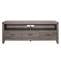 Dereck TV Stand Media Console, 3 Drawers and 2 Cubbies, Brown Melamine -BM336081