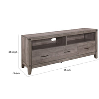 Dereck TV Stand Media Console, 3 Drawers and 2 Cubbies, Brown Melamine -BM336081