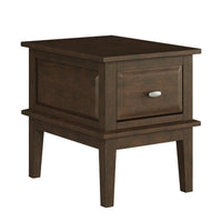 Minal End Table with 1 Drawer, Brown Cherry Birch Wood 24 Inch -BM336086