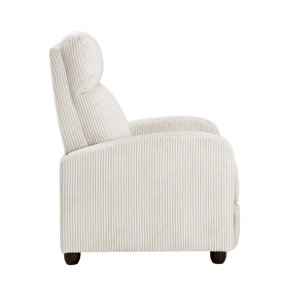 Pary Manual Push Back Reclining Chair with Beige Ribbed Corduroy -BM336109