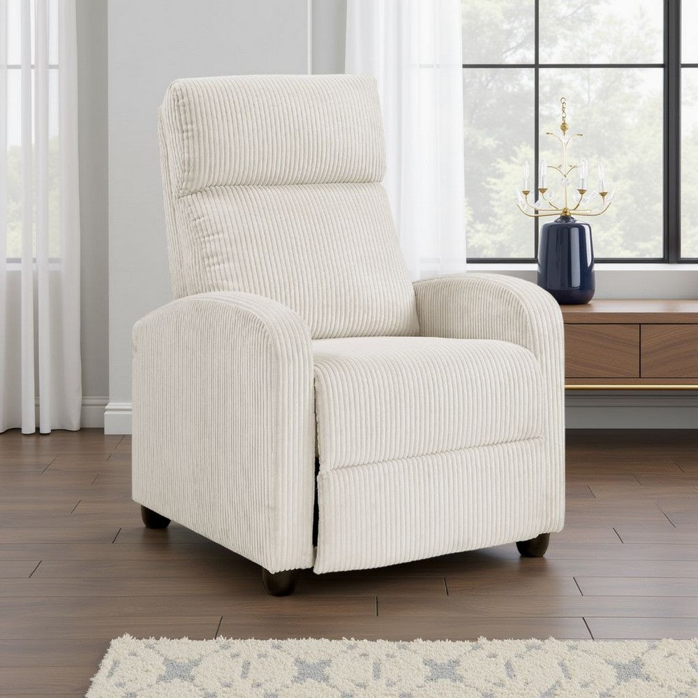 Pary Manual Push Back Reclining Chair with Beige Ribbed Corduroy -BM336109
