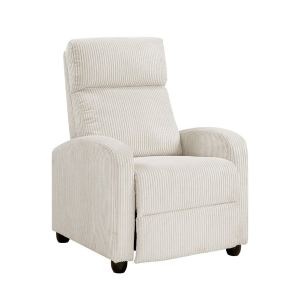 Pary Manual Push Back Reclining Chair with Beige Ribbed Corduroy -BM336109