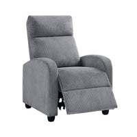 Pary Manual Push Back Reclining Chair with Dark Gray Ribbed Corduroy -BM336110