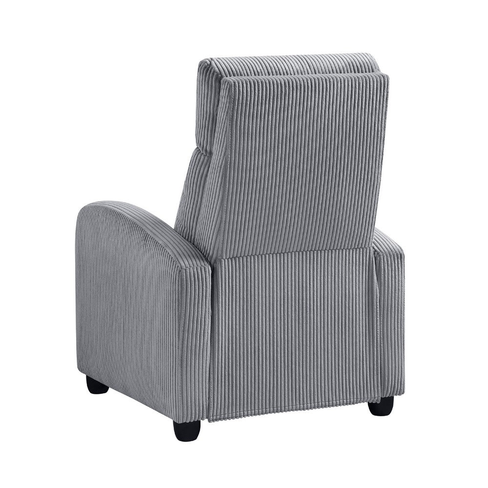 Pary Manual Push Back Reclining Chair with Dark Gray Ribbed Corduroy -BM336110