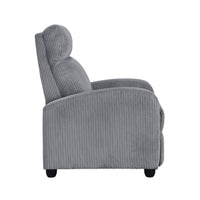 Pary Manual Push Back Reclining Chair with Dark Gray Ribbed Corduroy -BM336110