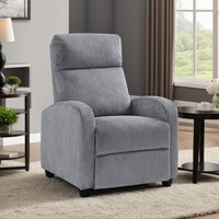 Pary Manual Push Back Reclining Chair with Dark Gray Ribbed Corduroy -BM336110