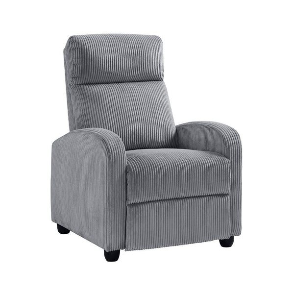 Pary Manual Push Back Reclining Chair with Dark Gray Ribbed Corduroy -BM336110