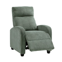 Pary Manual Push Back Reclining Chair with Green Ribbed Corduroy -BM336111