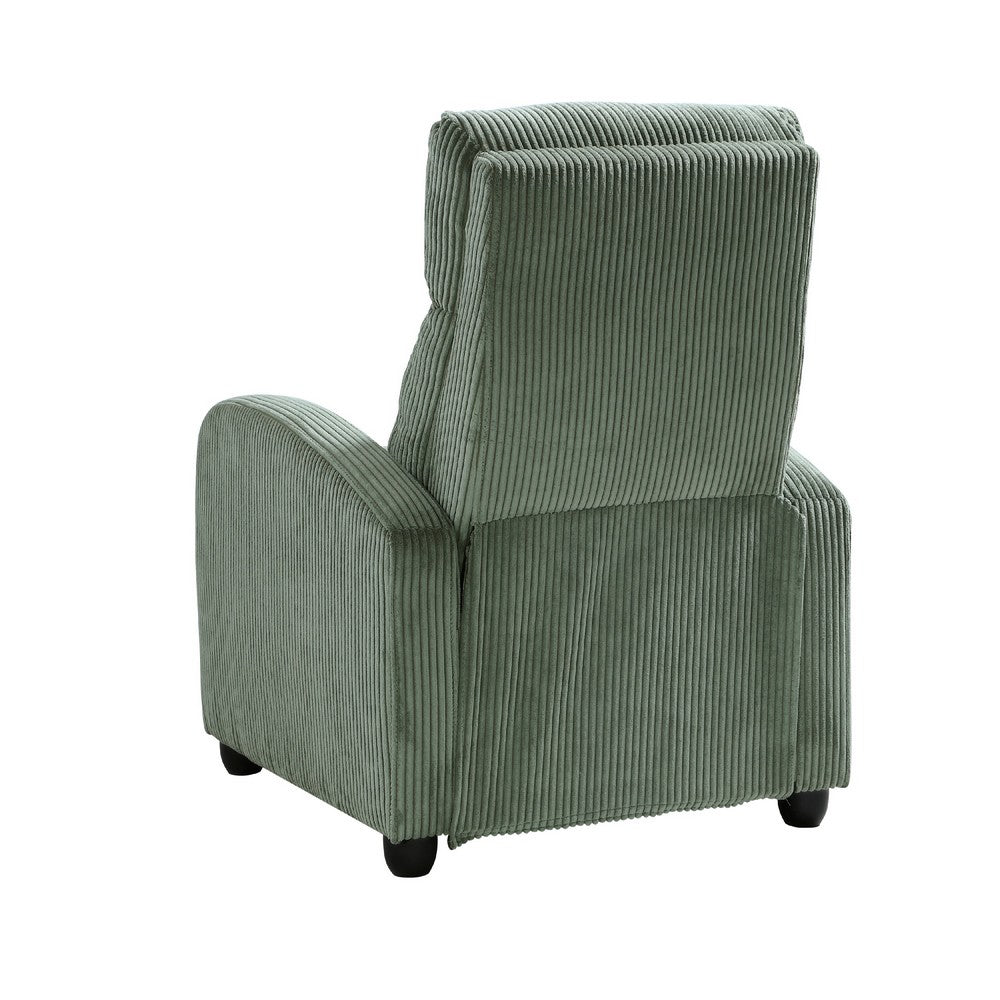 Pary Manual Push Back Reclining Chair with Green Ribbed Corduroy -BM336111
