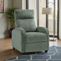 Pary Manual Push Back Reclining Chair with Green Ribbed Corduroy -BM336111