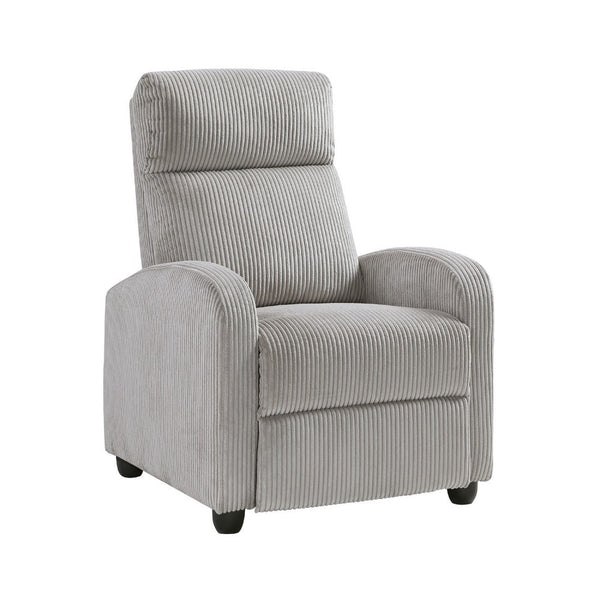 Pary Manual Push Back Reclining Chair with Light Gray Ribbed Corduroy -BM336112