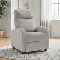 Pary Manual Push Back Reclining Chair with Light Gray Ribbed Corduroy -BM336112