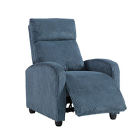Pary Manual Push Back Reclining Chair with Midnight Blue Corduroy -BM336113