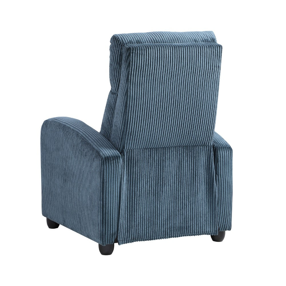 Pary Manual Push Back Reclining Chair with Midnight Blue Corduroy -BM336113