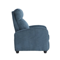 Pary Manual Push Back Reclining Chair with Midnight Blue Corduroy -BM336113