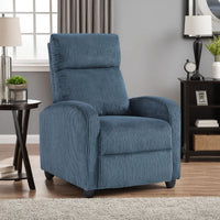 Pary Manual Push Back Reclining Chair with Midnight Blue Corduroy -BM336113