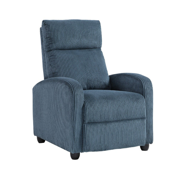 Pary Manual Push Back Reclining Chair with Midnight Blue Corduroy -BM336113