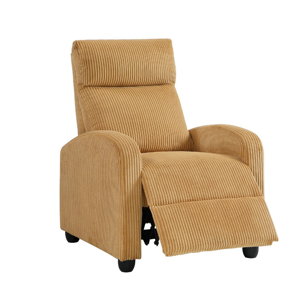 Pary Manual Push Back Reclining Chair with Yellow Ribbed Corduroy -BM336114